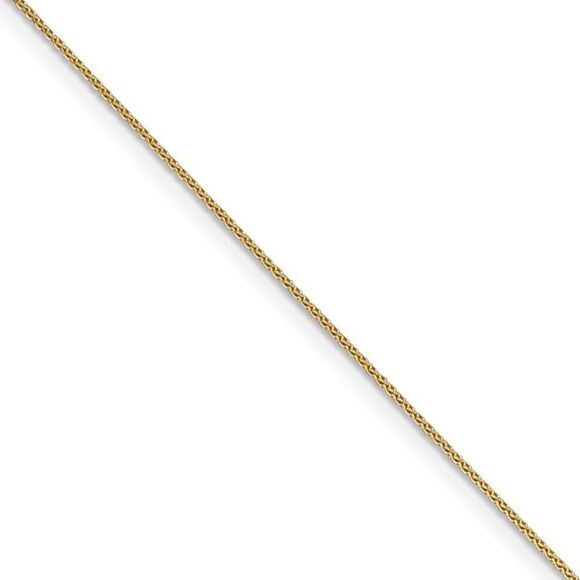 0.65mm, 14k Yellow Gold, Diamond Cut Spiga Chain Necklace, 16 Inch - Picture 1 of 8